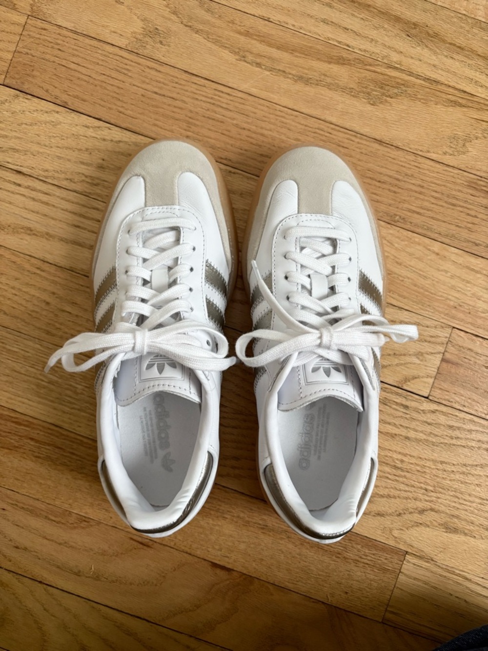 adidas Samba Super White Silver Gum Sole Women’s Sneakers - Picture 7 of 9